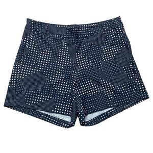 Women's Spanx Sunshine Navy Blue and White Stretch 4" Shorts, Large 16-18